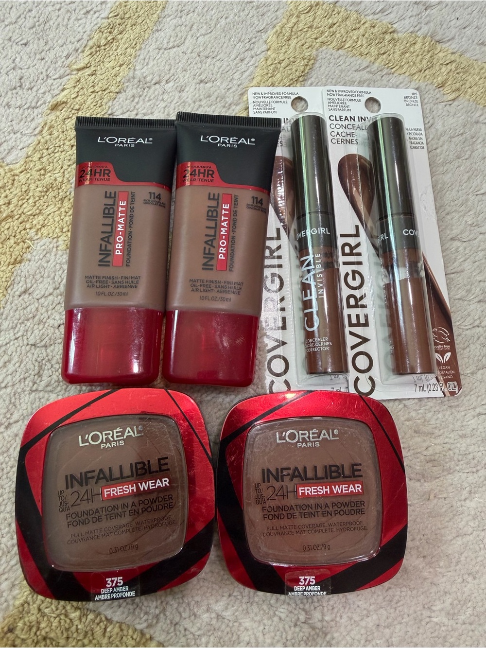 L’Oréal Infallible & Covergirl Clean Invisible Foundation, Powder & Concealer